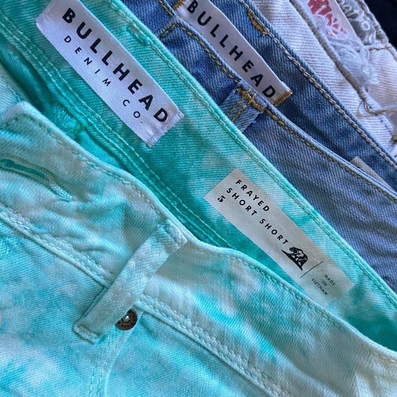 PacSun Bullhead 7” Low Rise Frayed Shorts Tie Dye Mint | Size 5 | - Picture 7 of 14